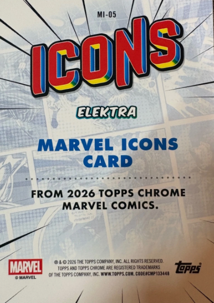 Producto - 2026 Topps Chrome Marvel Insert Marvel Icons Elektra #MI-05 - 1