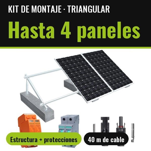 Producto - Kit Montaje TRIANGULAR hasta 4 Paneles Solares FV