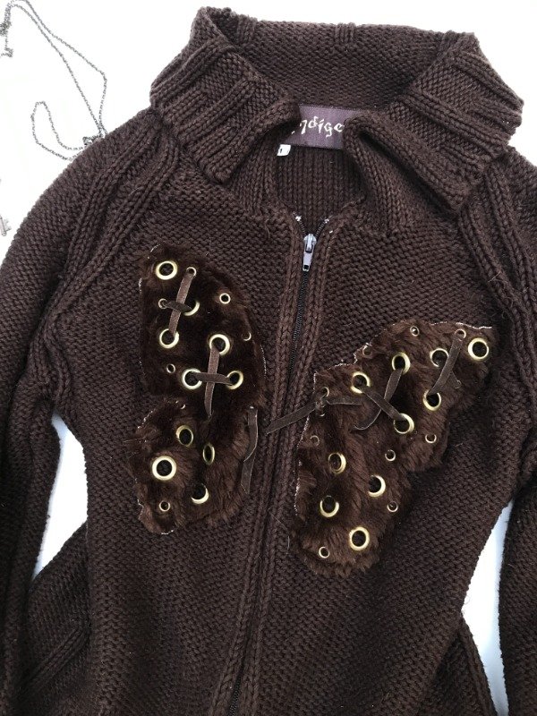 Producto - Fur butterfly Knitted zip INDIGENA - 4