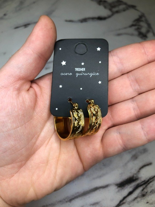 Producto - Aros Atenea acero quirúrgico dorados