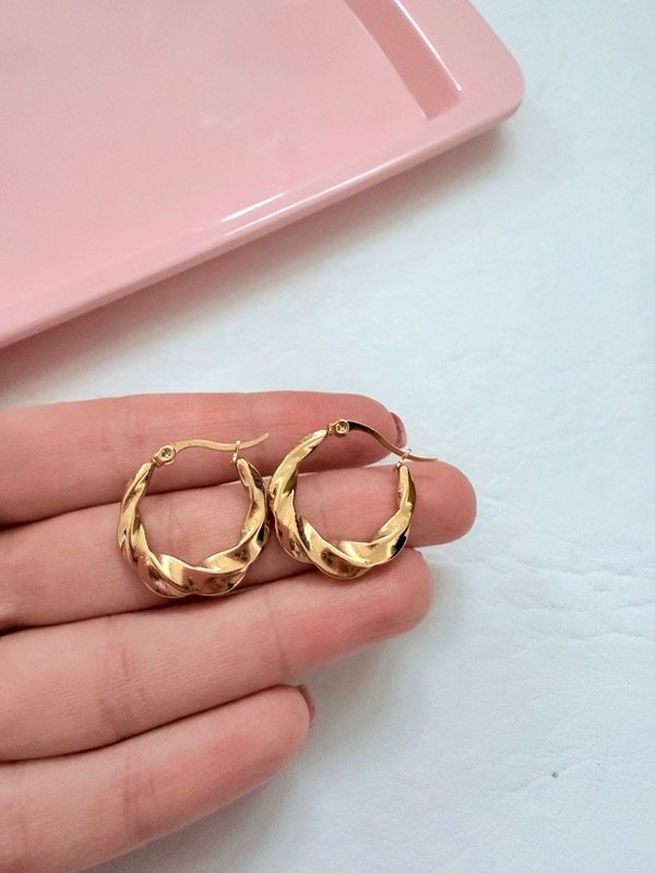 Producto - Aros argollas Luli acero dorado