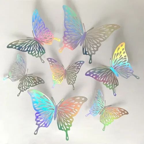 Producto - MARIPOSAS PLATA HOLOGRAFICAS X12U