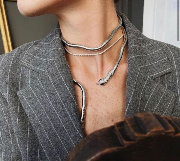 Producto - snake plateada articulada