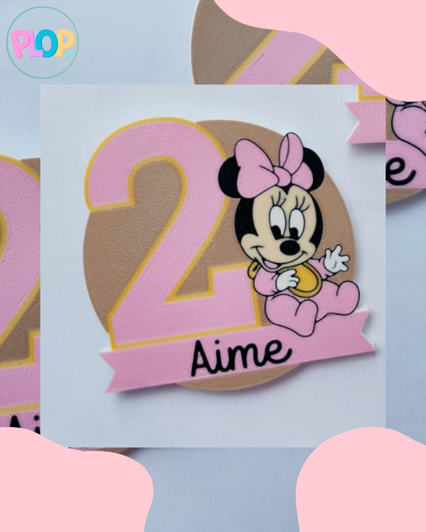 Producto - Iman Minnie bebé con número y nombre