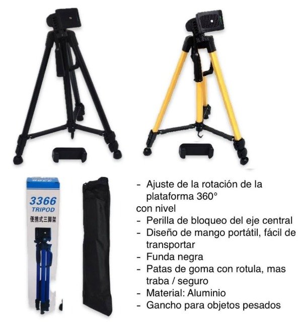 Producto - TRIPODE PROFESIONAL 1.5M CELULAR CAMARA