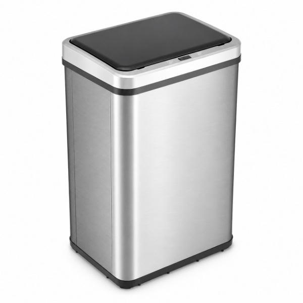 Producto - Tacho De Basura Inteligente Apertura Sensor Acero Inoxidable 50L y 30L Plateado - 0