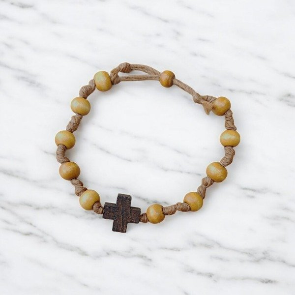Producto - Pulsera de madera ajustable "Cruz"
