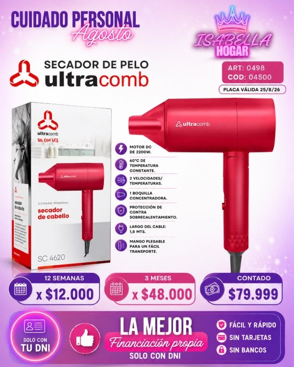 Producto - SECADOR DE PELO ULTRACOM