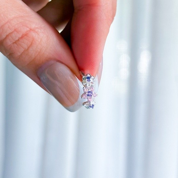 Producto - Argollitas Flores Lilas y Rosas (AG-561)