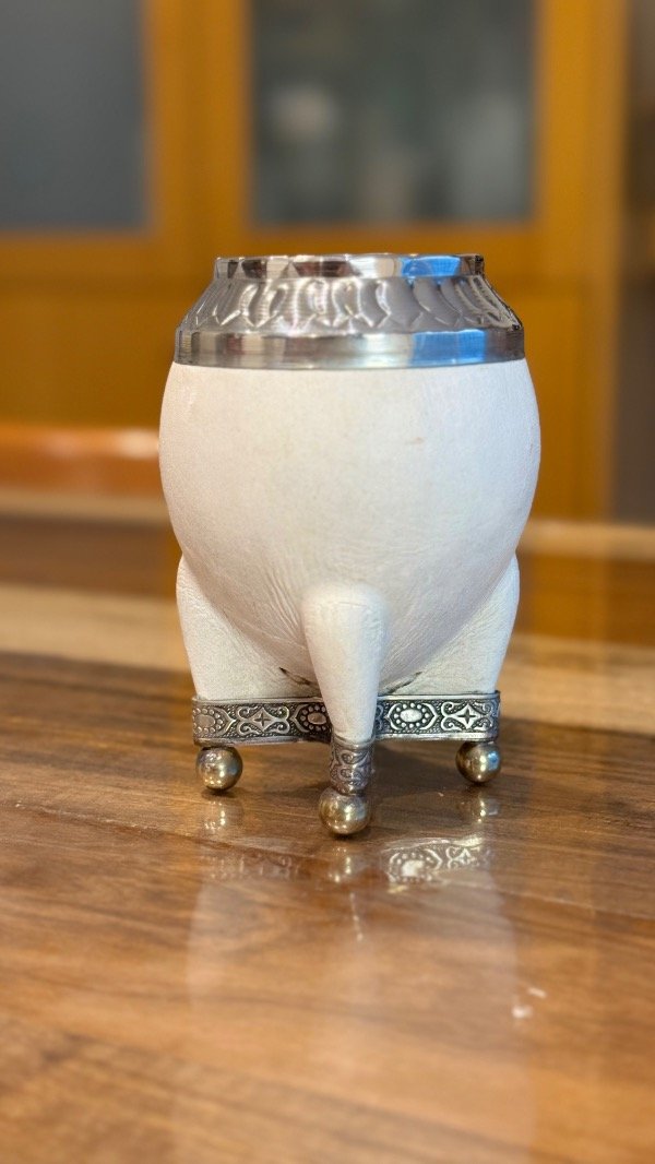 Producto - Mate torpedo cuero crudo cocido a tiento base bolita entera
