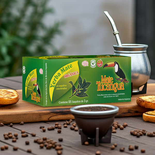 Producto - MATE COCIDO ORGANICO TUCANGUA X 25 SAQ X 3 UNIDADES