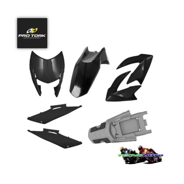 Producto - KIT PLASTICOS MOTOMEL 150 SKUA V6/TRIAX 7PCS -NEGR [PROTORK] -48948