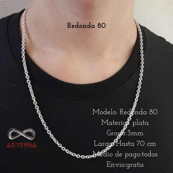 Producto - Cadena de plata 925 modelo Redonda 40 cm