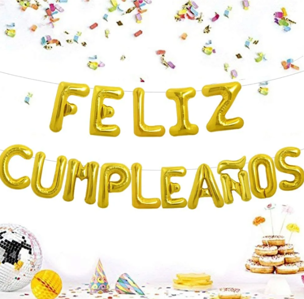 Producto - Feliz cumpleaños letras metalizadas DORADO