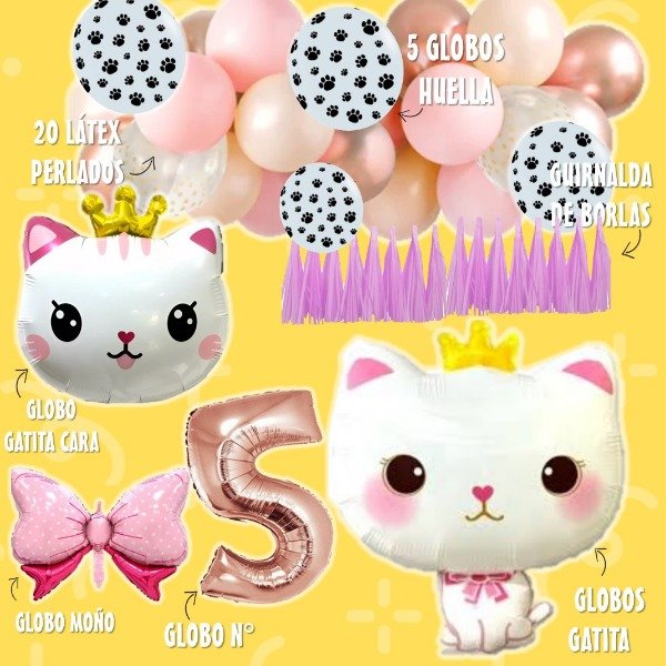 Producto - COMBO GLOBO GATITA CORONA - 01764