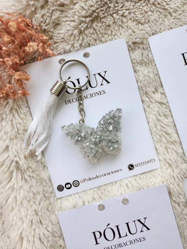 Producto - Llavero mariposa - Texturizada color plata