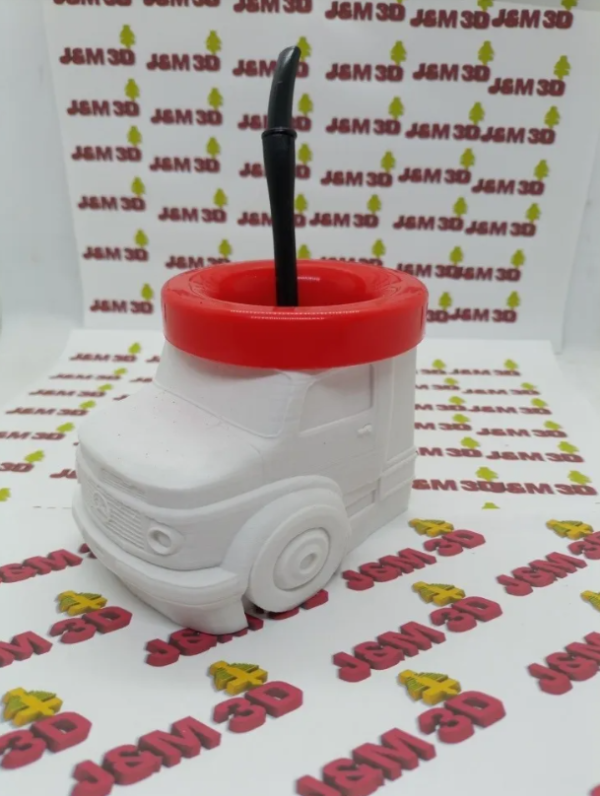 Producto - Mate Camión Mercedes 1114 Con Bombilla De Regalo! 3d
