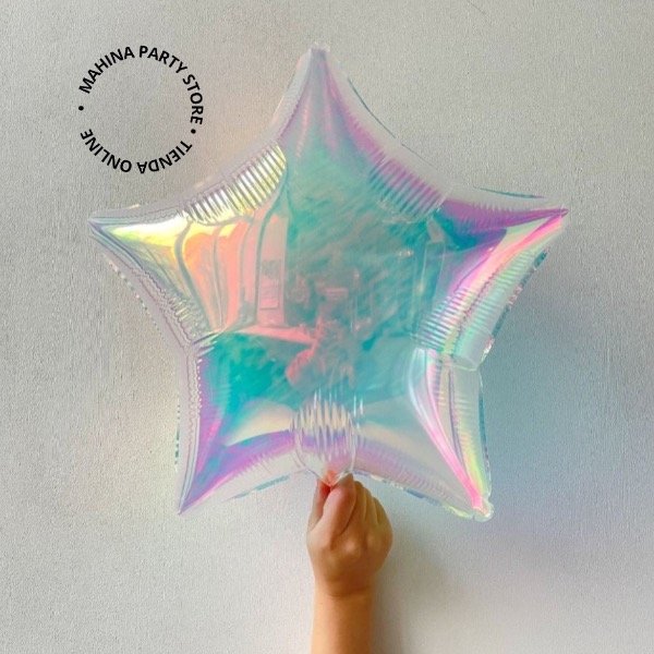Producto - Globo estrella 18" blanco iridiscente