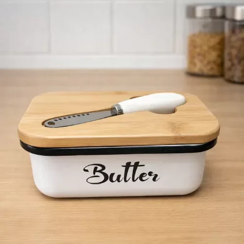 Producto - Mantequera bambú + Cuchillo untador