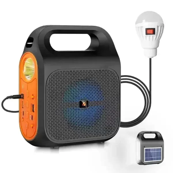 Producto - Parlante bluetooth solar 4" KTS-1837 (Linterna + Power bank + foco portatil)