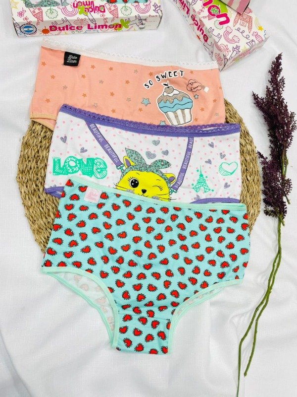 Producto - Art. 1923/13- DULCE LIMON - PACK X3 Bombacha de Niña