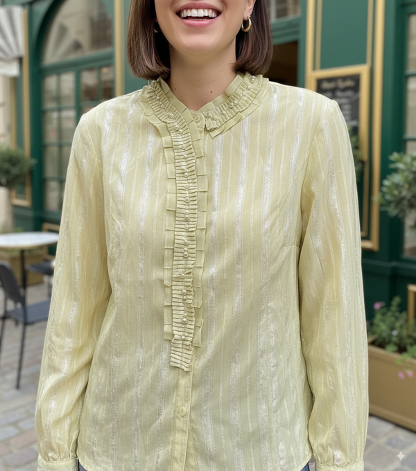 Producto - CAMISA IMPORTADA LAMÉ LUREX VERDE