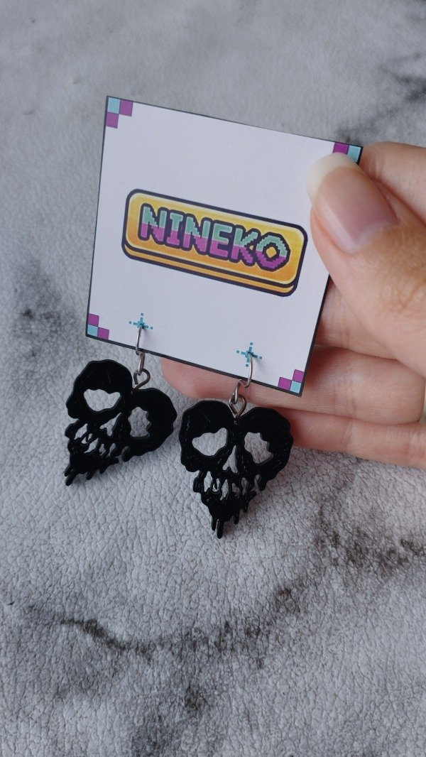 Producto - Aros corazón calavera - 0