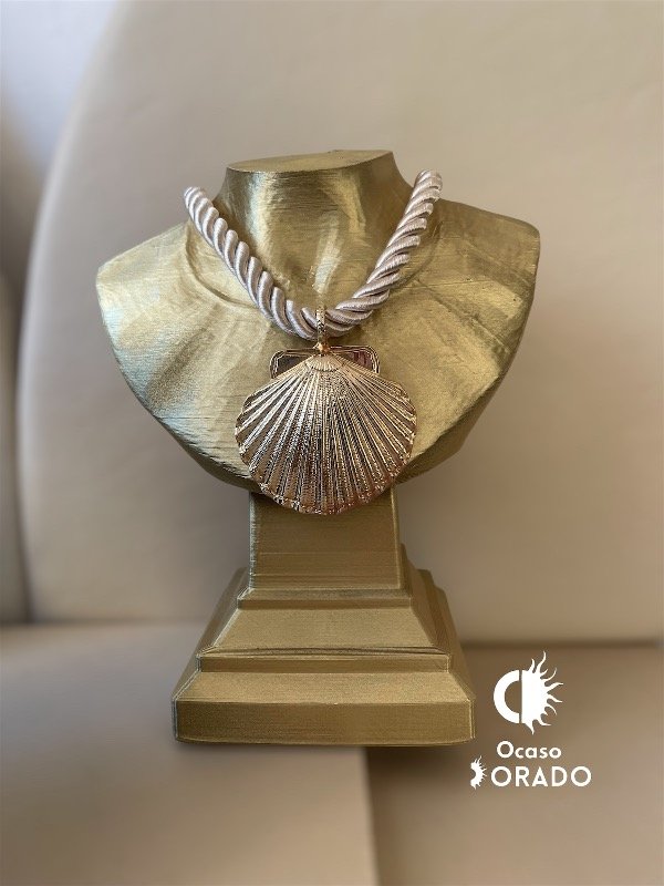 Producto - Collar almeja XL, cordón beige