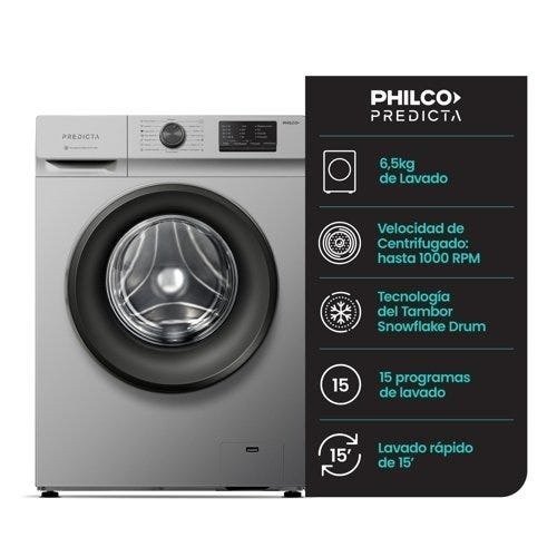 Producto - LAVARROPAS PHILCO 6.5KG PREDICTA SILVER 800RPM PHLF6510P2