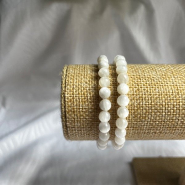 Producto - Pulsera Selenita Esferas Elástica