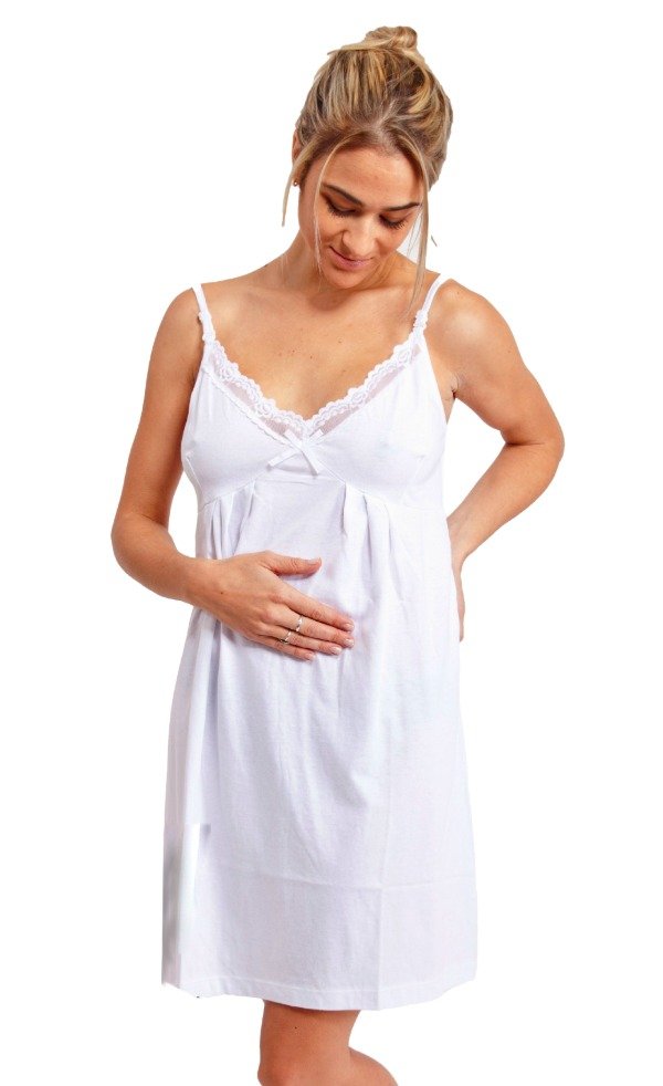 Producto - Camison Maternal Musculosa con Bretel Ajustable Mariana K Art.5428