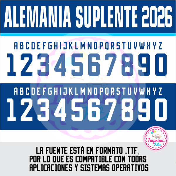 Producto - Tipografia Alemania 2026 Camiseta Mundial 2026 Segunda Ttf Números dtf