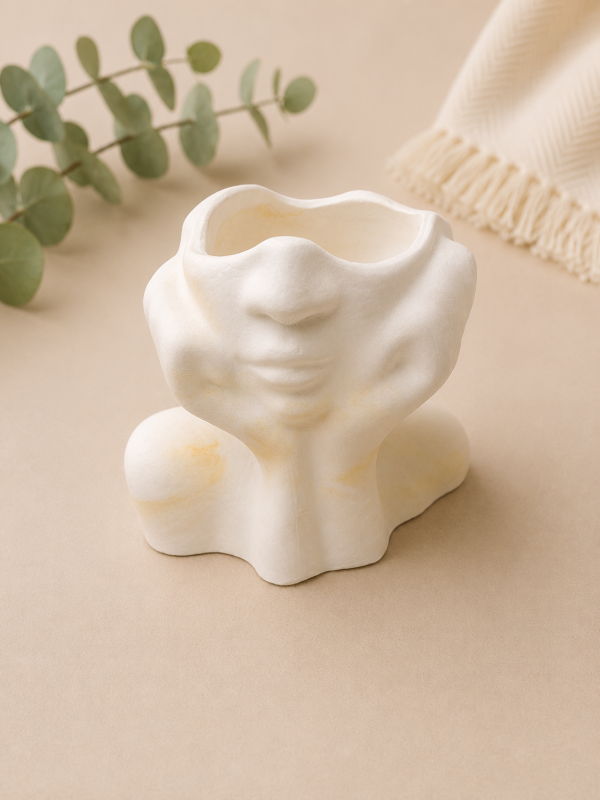 Producto - Mujer Porta vela yeso chica
