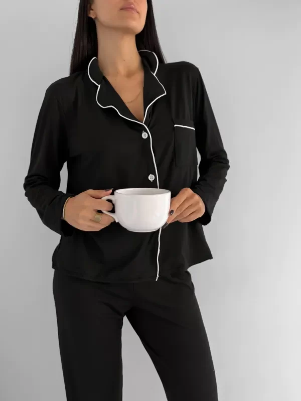 Producto - Pijama camisero modal negro