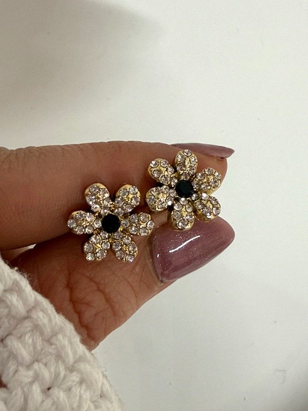 Producto - AD445 Aros flor con strass