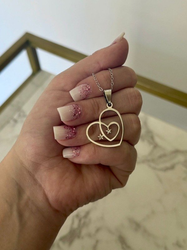 Producto - Cadena con dije CORAZONES acero quirurgico