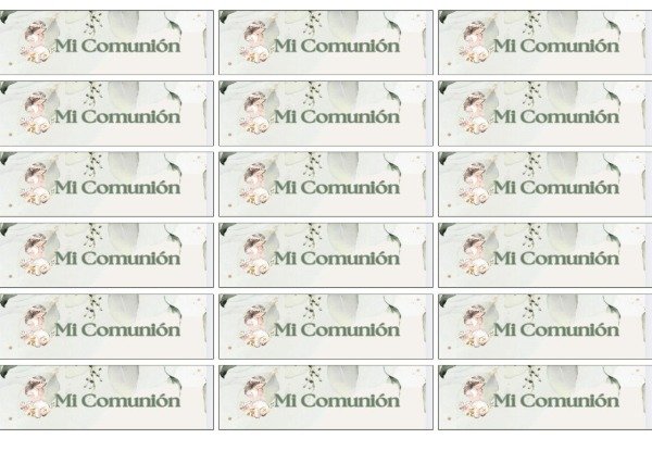 Producto - LAMINA COMUNION NENA  HOJAS VERDES OBLEA