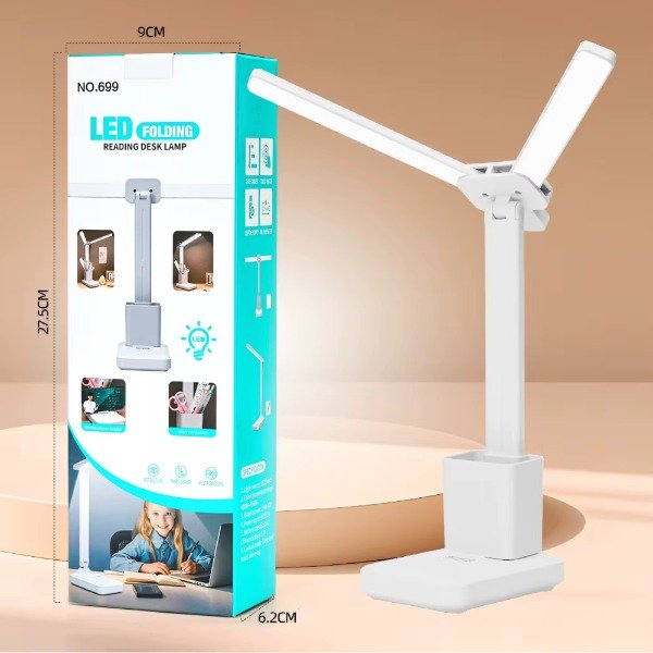 Producto - 0869 Lampara De Mesa Escritorio Luz Led 3 Tonos Ajustable Con Usb - 5