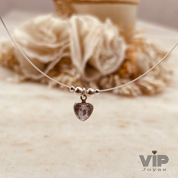 Producto - Conjunto Tanza Corazón Cubic Plata 925