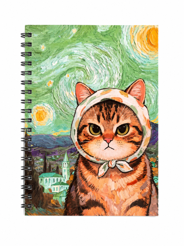 Producto - Cuaderno Gatito Van Gogh - Azul