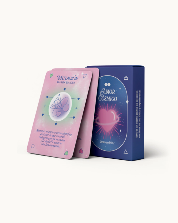 Producto - Amor cosmico. Oraculo Mini. Capsula Dorada