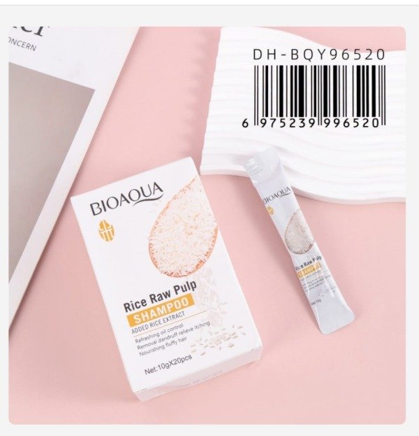 Producto - Shampoo de Arroz en Sobres BIOAQUA (20 sobres)