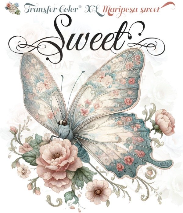 Producto - TRANSFER COLOR XL MARIPOSA SWEET