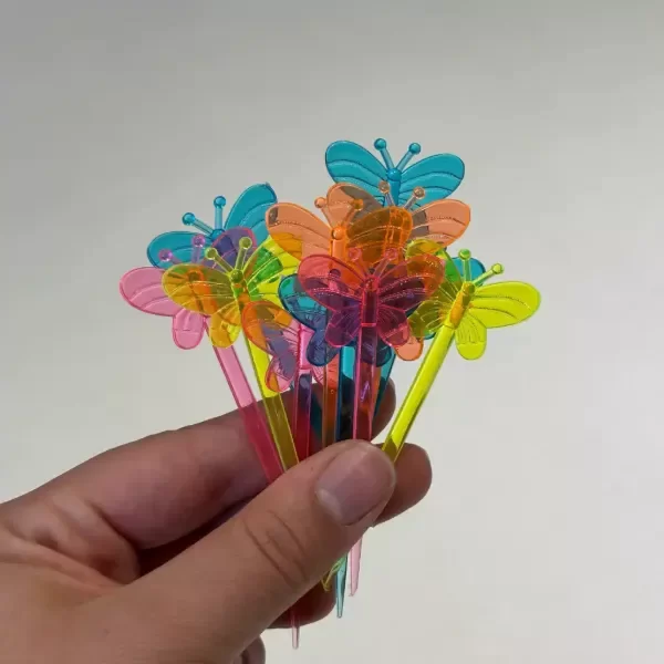 Producto - PINCHE CATERING PLASTICO X25 MARIPOSA MULTICOLOR