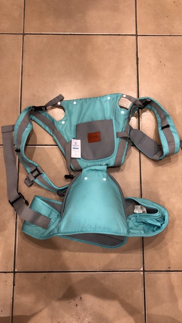 Producto - Mochila porta bebe Cartan turquesa y gris - 4