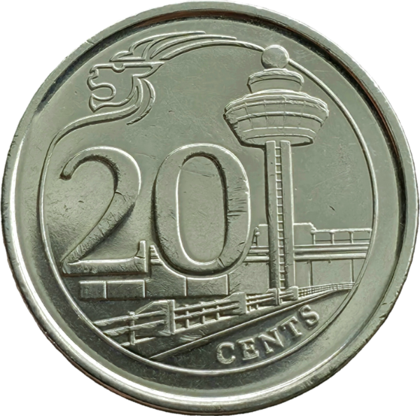 Producto - Singapur 20 Cents 2013 Aeropuerto de Changi Km#347 Aunc - 0