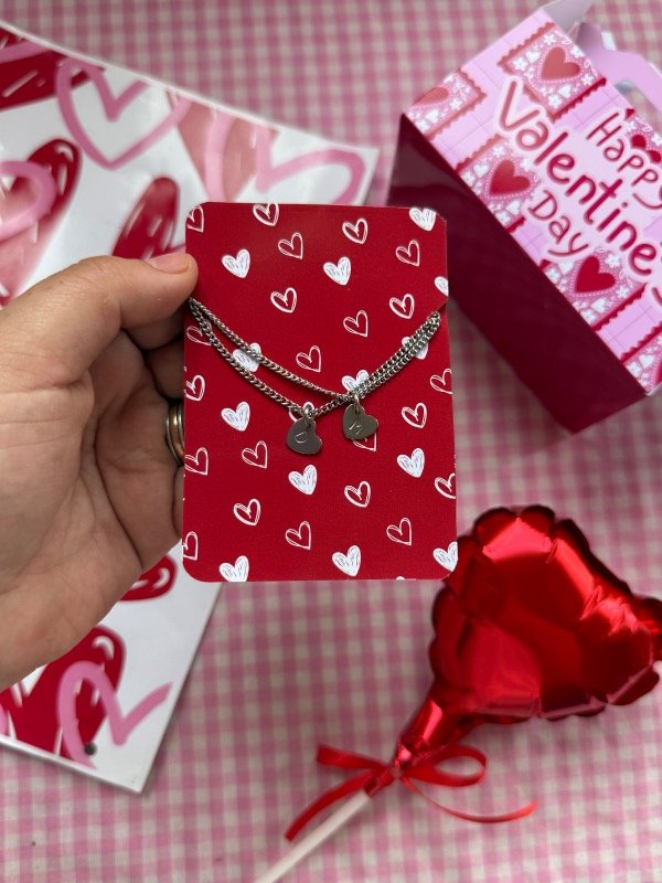 Producto - Collar iniciales corazones chicos