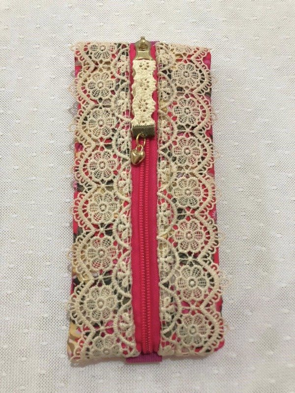 Producto - Cartuchera para Agenda/Cuaderno/Libro "ROSAS CHINAS"