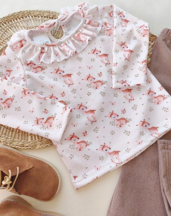 Producto - Remera Fanchis con volados - bambi wafle (2A a 8A) - 0