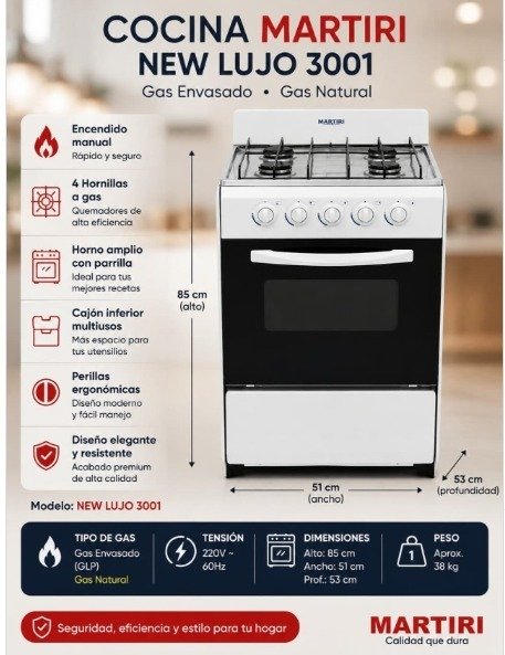 Producto - COCINA MARTIRI BLANCA MULTIGAS